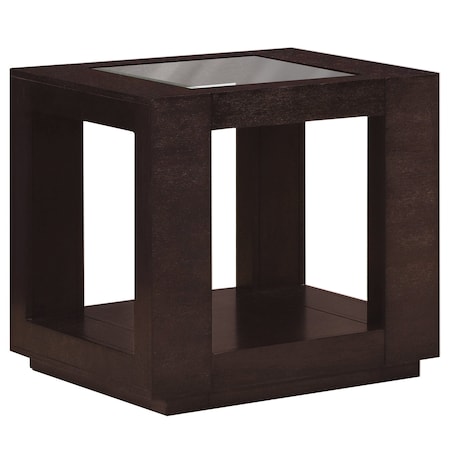 Monarch Specialties Accent Table, 25 W, 25 H, Veneer, Glass, Espresso I 7811E